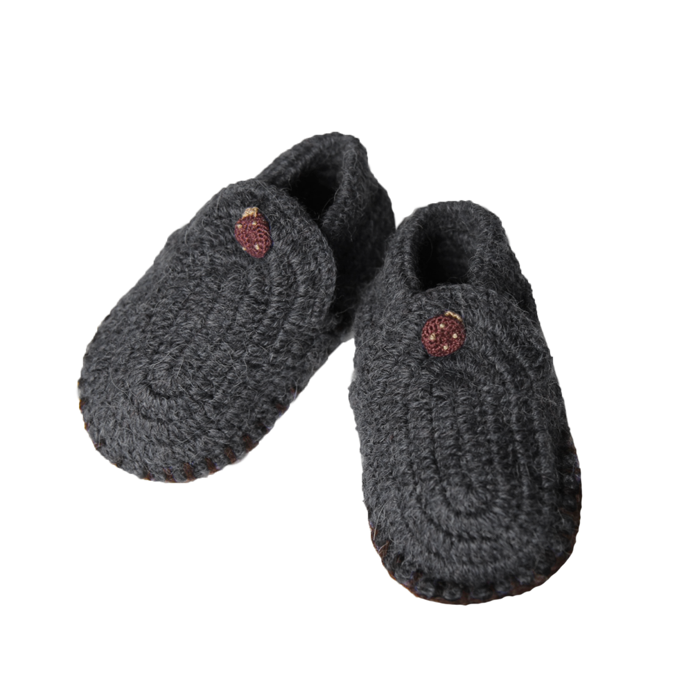 Esencia Classic Booties - 100% Alpaca Charcoal | Little Mino