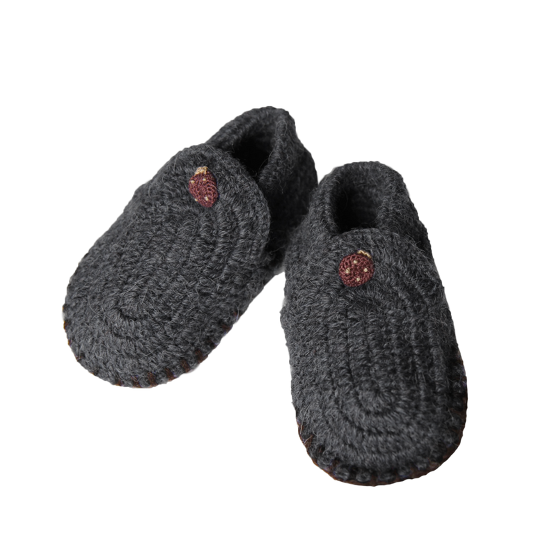 Esencia Classic Booties - 100% Alpaca Charcoal | Little Mino