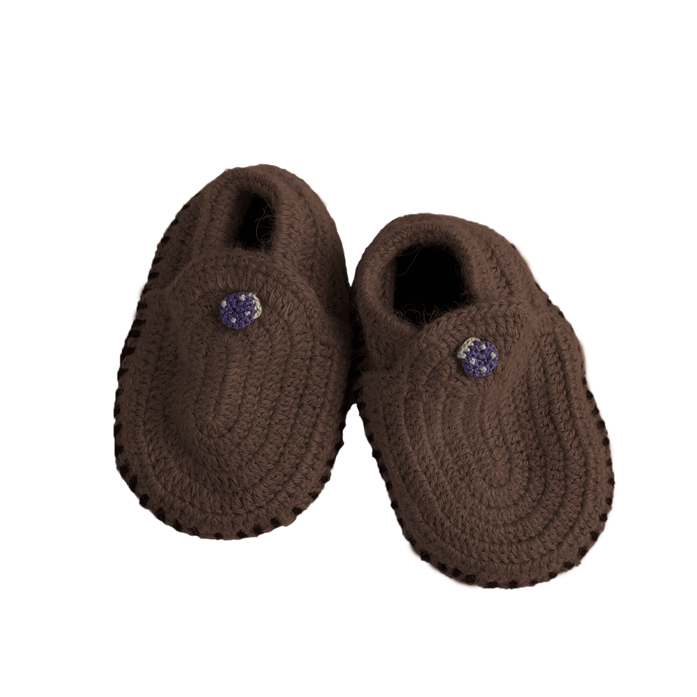 Esencia Classic Booties - 100% Alpaca Coffee | Little Mino