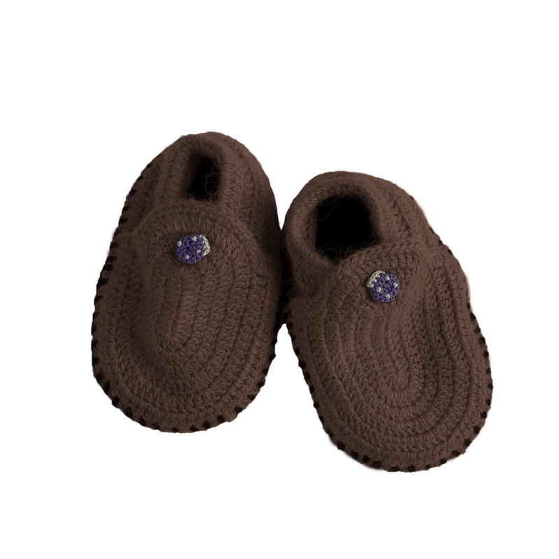 Esencia Classic Booties - 100% Alpaca Coffee | Little Mino