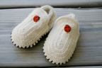 Esencia Classic Booties - 100% Alpaca Fiber White Ivory | Little Mino