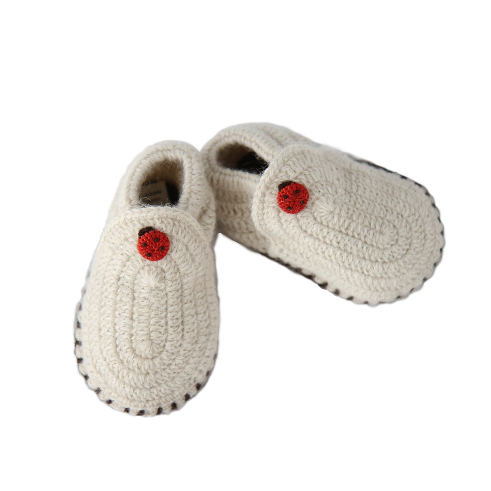 Esencia Classic Booties - 100% Alpaca Fiber White Ivory | Little Mino