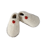 Esencia Classic Booties - 100% Alpaca Fiber White Ivory | Little Mino