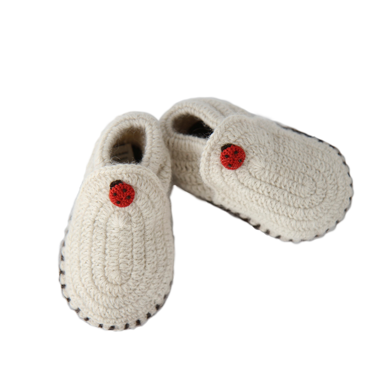 Esencia Classic Booties - 100% Alpaca Fiber White Ivory | Little Mino