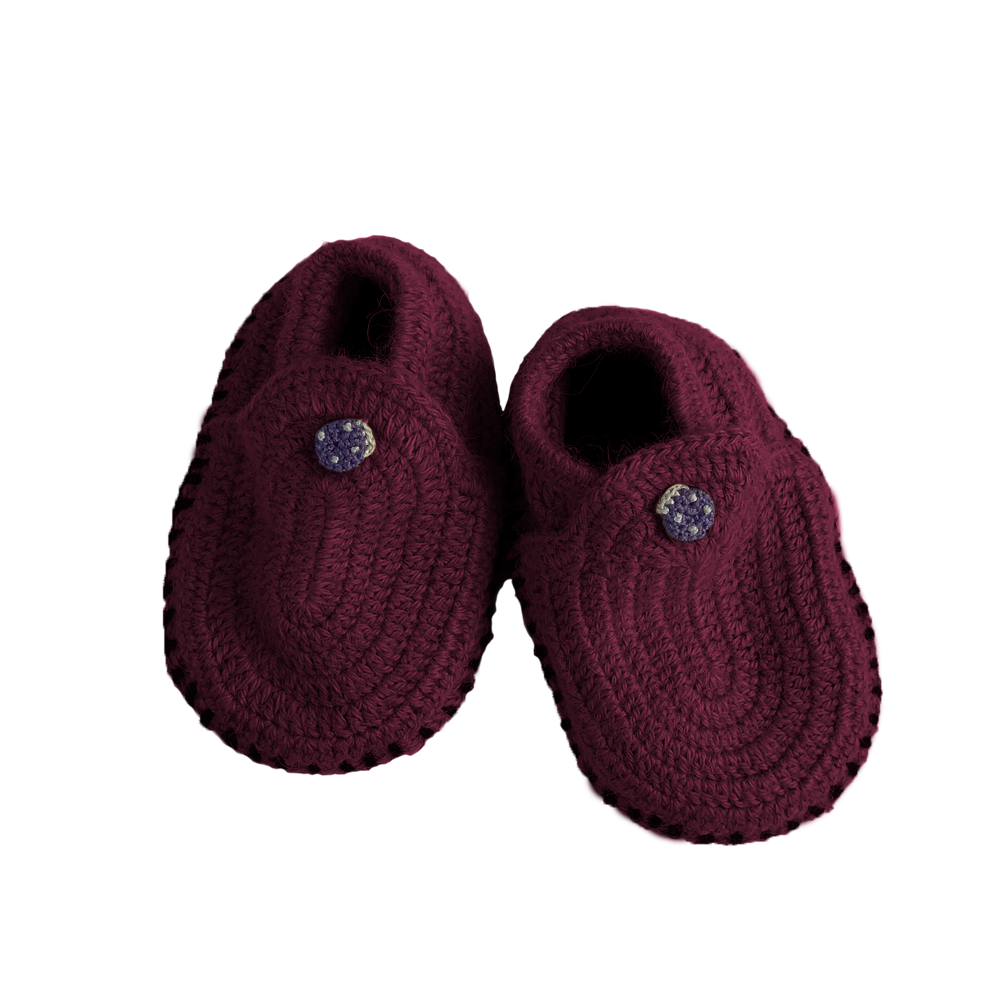 Esencia Classic Booties - 100% Alpaca Fiber Plum Red | Little Mino