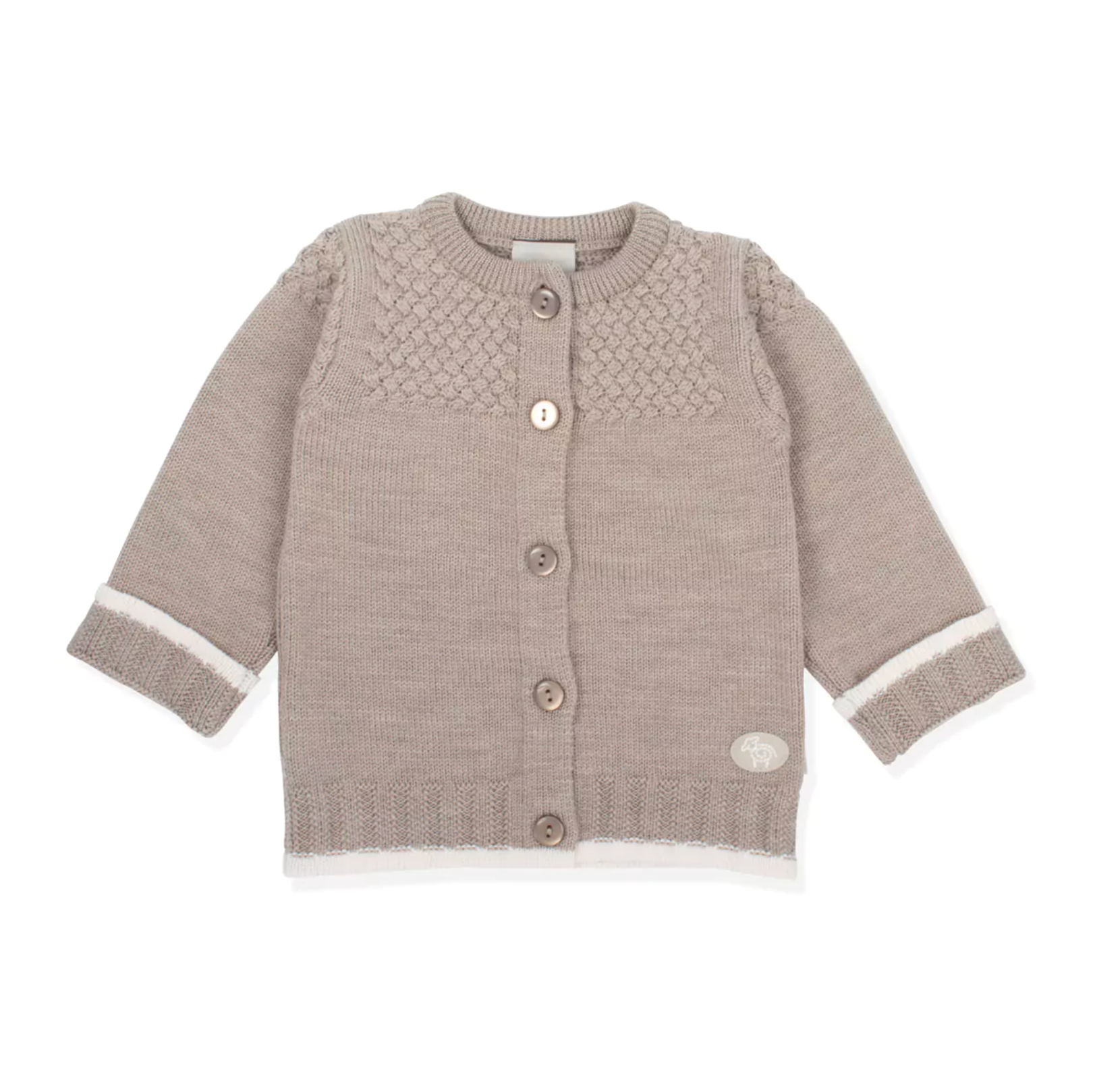 Lillelam Cardigan Classic 100%Merino Wool - Beige | Little Mino