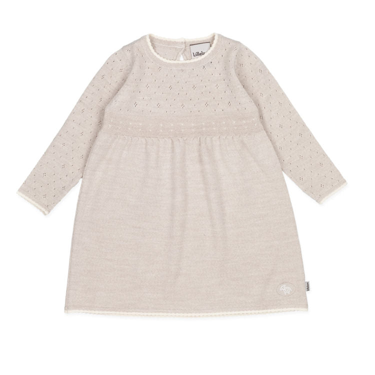 Lillelam Dress Thin Classic 100% Merino Beige | Little Mino