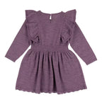 Lillelam 100% Merino Joline Knitted Dress Purple Plum | Little Mino