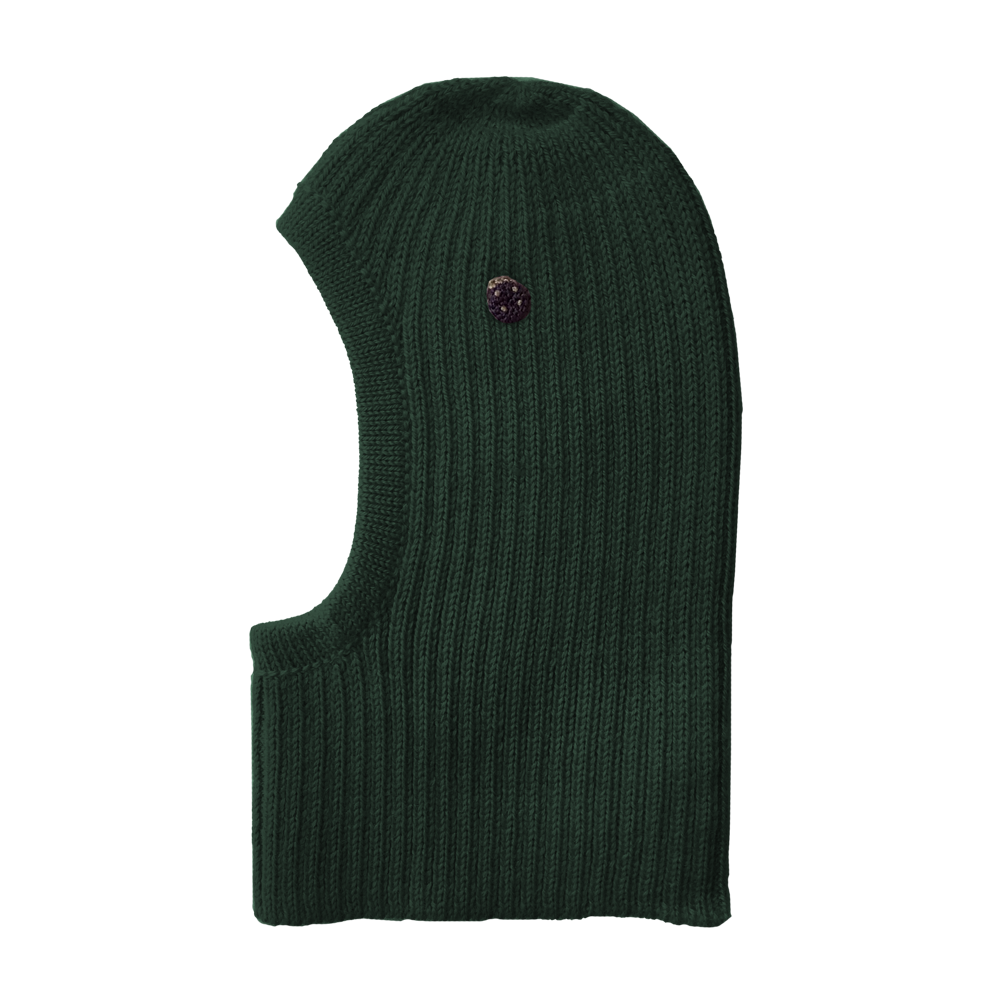 Esencia Zoey Balaclava Hat - 100% Alpaca Fiber Dark Green | Little Mino