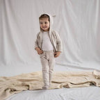 Lillelam 100% Merino Trousers with pockets - Beige | Little Mino
