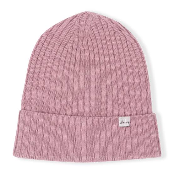 Lillelam 100% Merino Ribbed Beanie - Heather Pink | Little Mino
