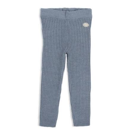Lillelam 100% Merino Classic Rib Trousers - Blue | Little Mino
