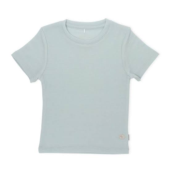 Lillelam 100% Merino T-Shirt Top - Blue | Little Mino