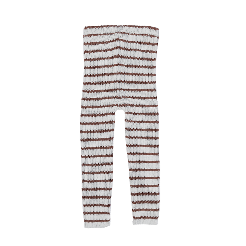 Esencia Rib Leggings Striped - 100% Alpaca Fiber Ivory/Cocoa | Little Mino
