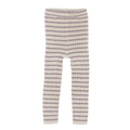Esencia Rib Leggings Striped - 100% Alpaca Fiber Ivory/Rose | Little Mino