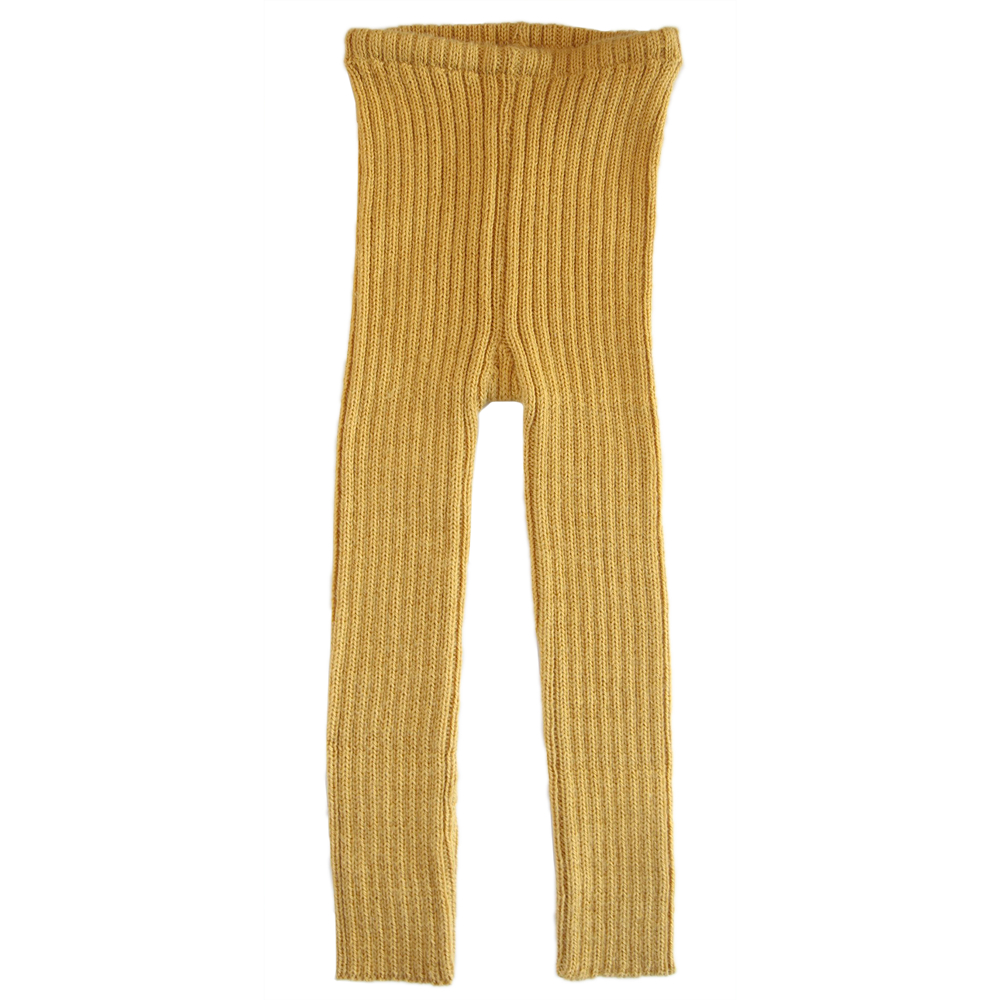 Esencia Rib Leggings - 100% Alpaca Fiber Yellow Amber | Little Mino