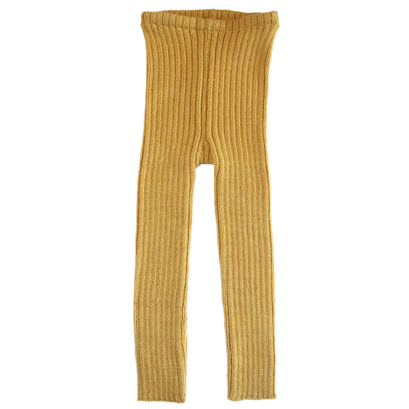 Esencia Rib Leggings - 100% Alpaca Fiber Yellow Amber | Little Mino