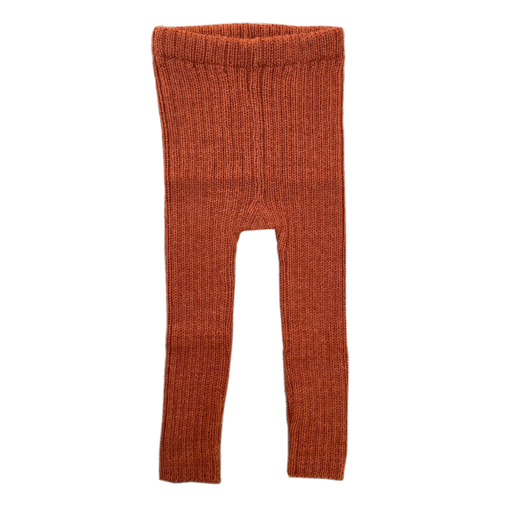 Esencia Rib Leggings - 100% Alpaca Fiber Brick Red | Little Mino