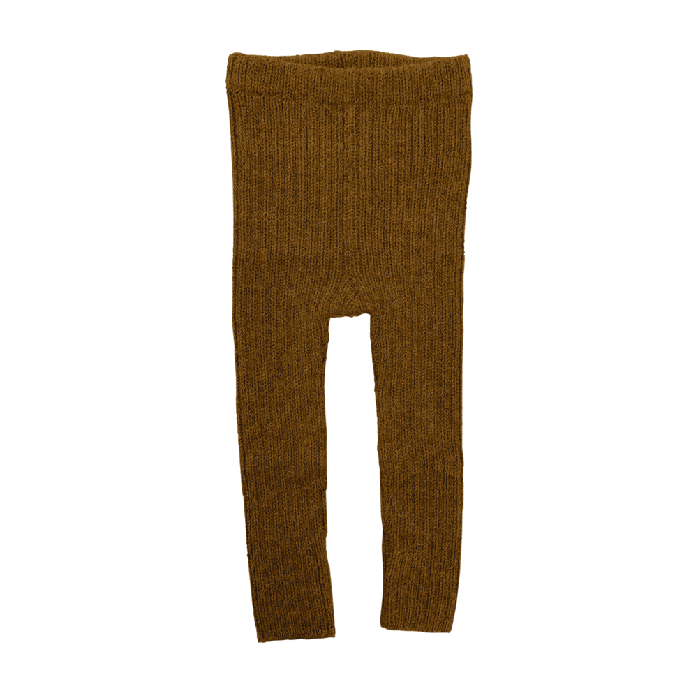 Esencia Rib Leggings - 100% Alpaca Fiber Camel | Little Mino