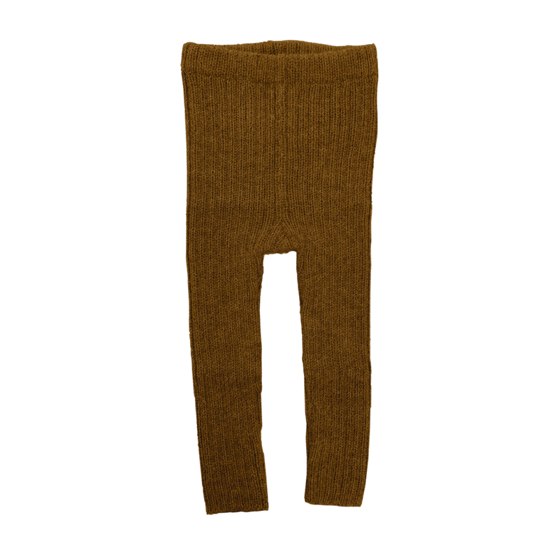 Esencia Rib Leggings - 100% Alpaca Fiber Camel | Little Mino
