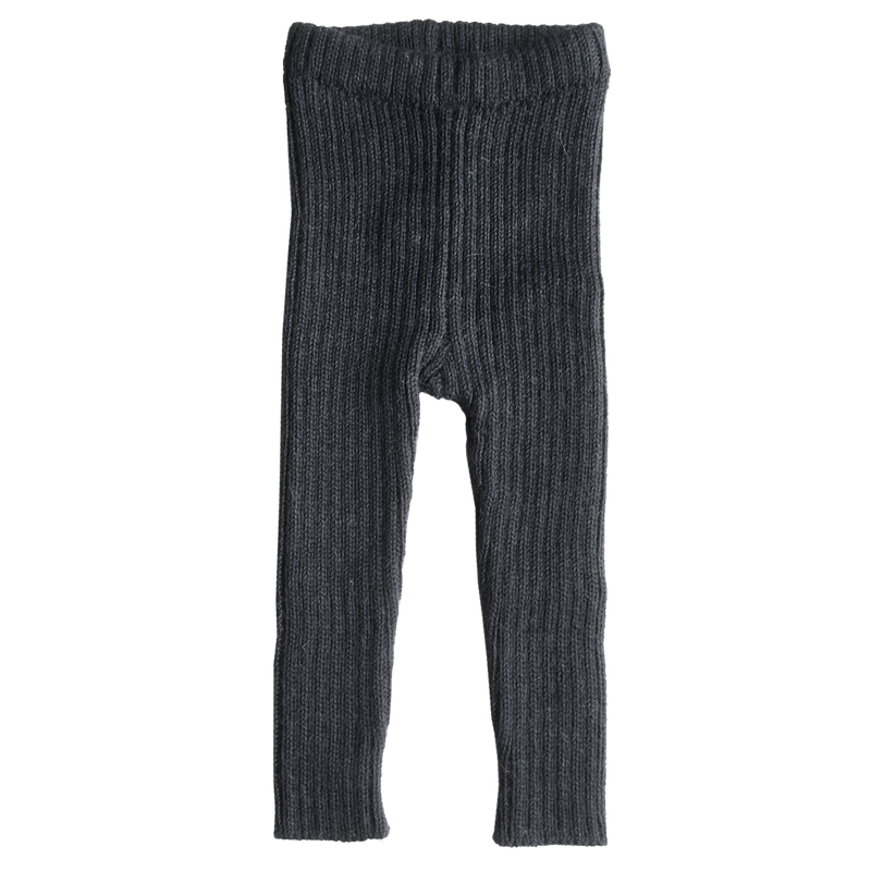 Esencia Rib Leggings - 100% Alpaca Fiber Charcoal | Little Mino