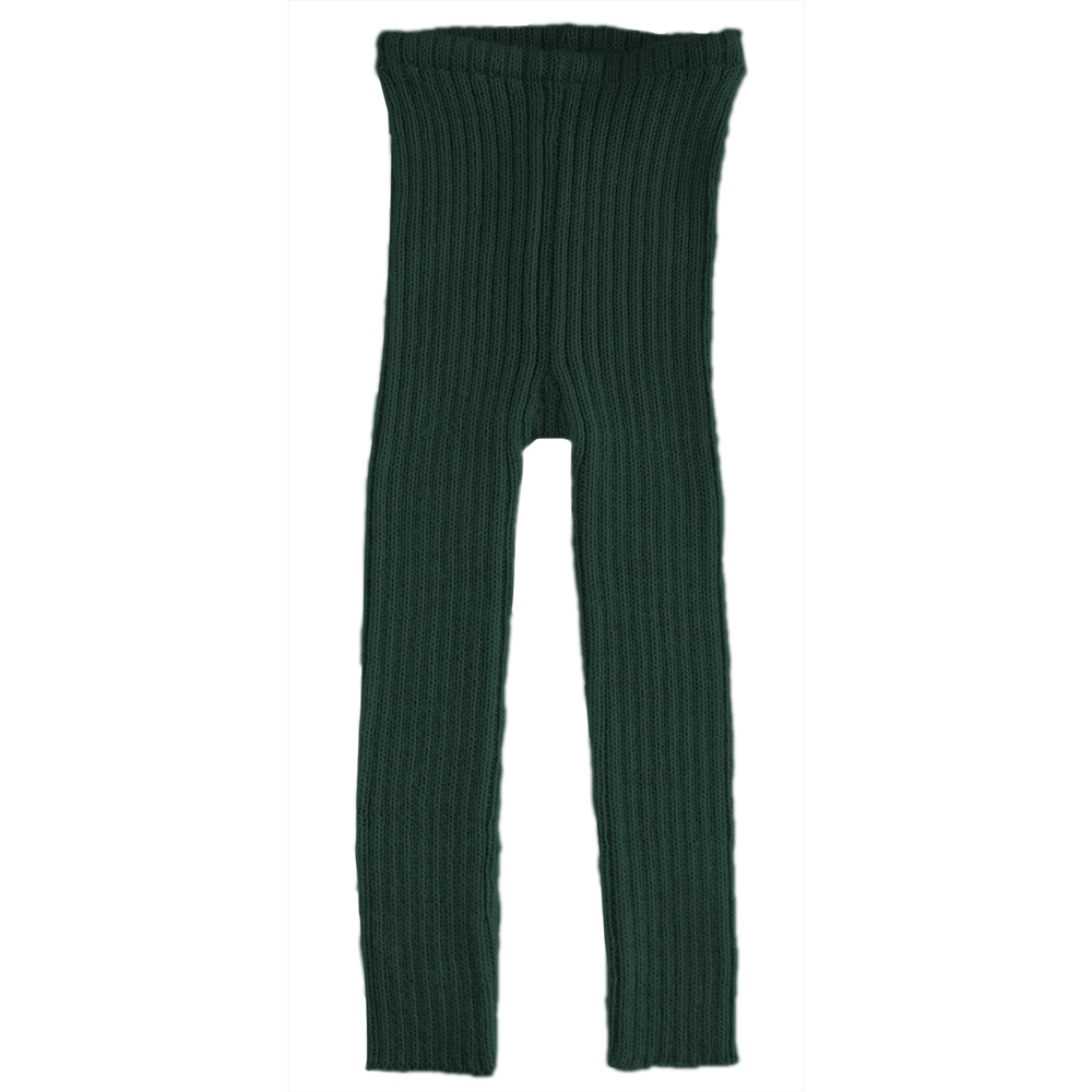 Esencia Rib Leggings - 100% Alpaca Fiber Dark Green | Little Mino