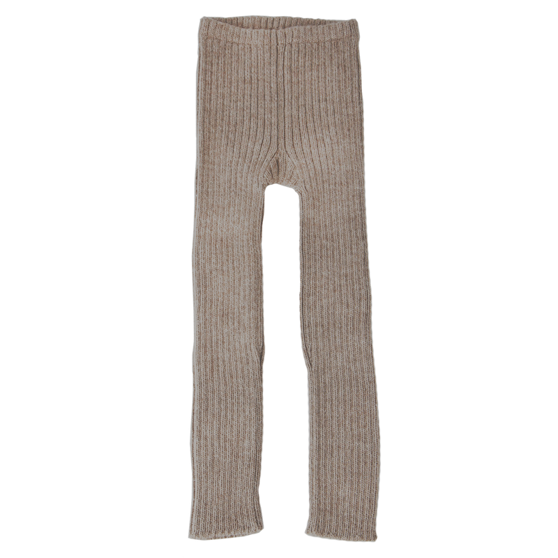 Esencia Rib Leggings - 100% Alpaca Fiber Pebble | Little Mino