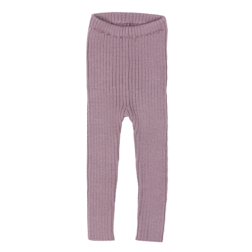 Esencia Rib Leggings - 100% Alpaca Fiber Rosa Lillac | Little Mino