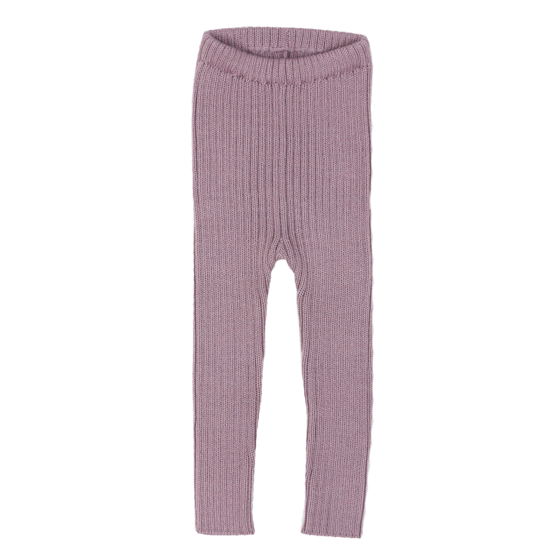 Esencia Rib Leggings - 100% Alpaca Fiber Rosa Lillac | Little Mino