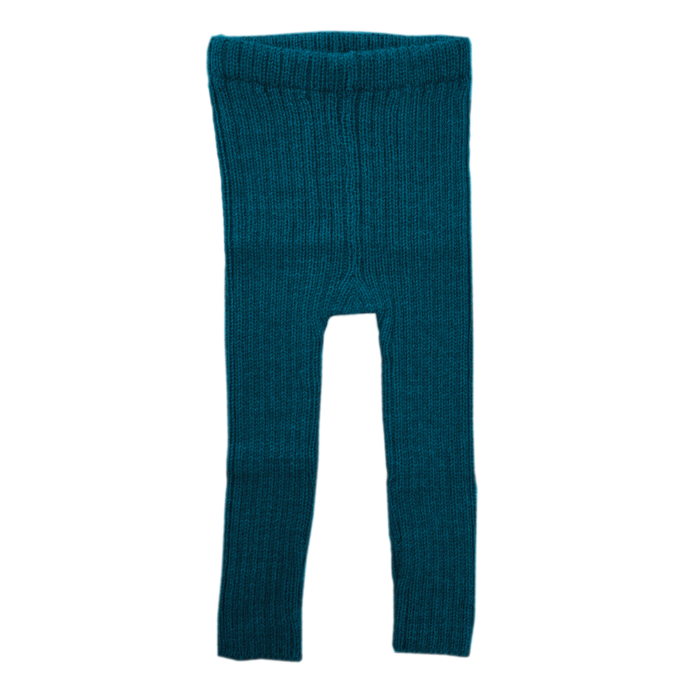 Esencia Rib Leggings - 100% Alpaca Fiber Teal | Little Mino