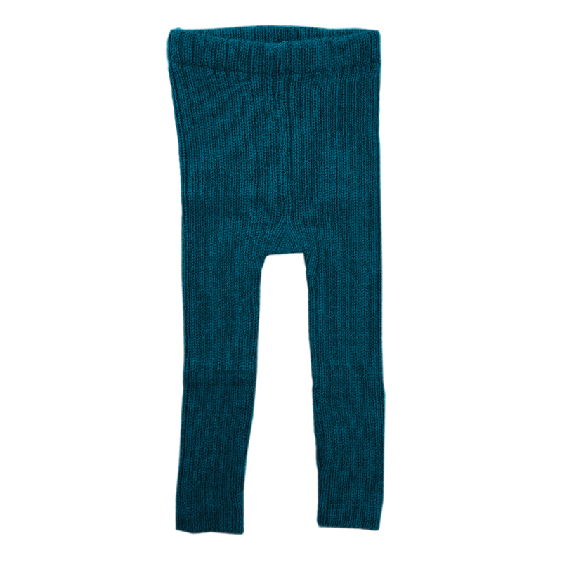 Esencia Rib Leggings - 100% Alpaca Fiber Teal | Little Mino