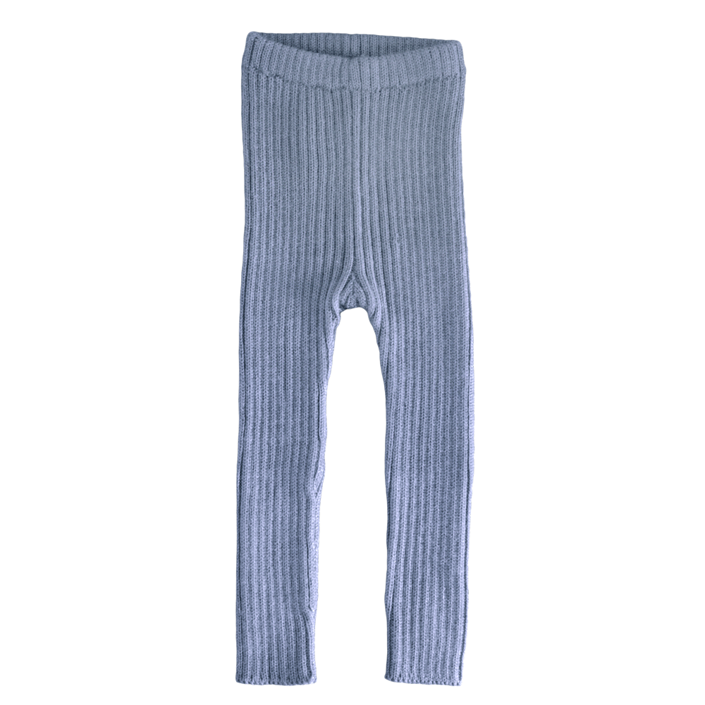 Esencia Rib Leggings - 100% Alpaca Fiber Water Blue | Little Mino
