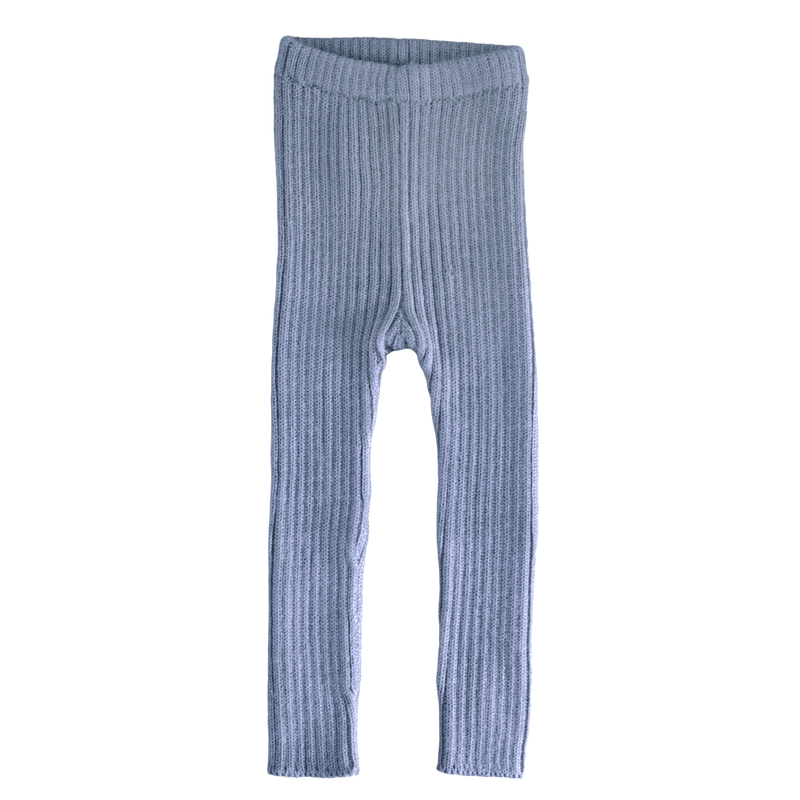 Esencia Rib Leggings - 100% Alpaca Fiber Water Blue | Little Mino
