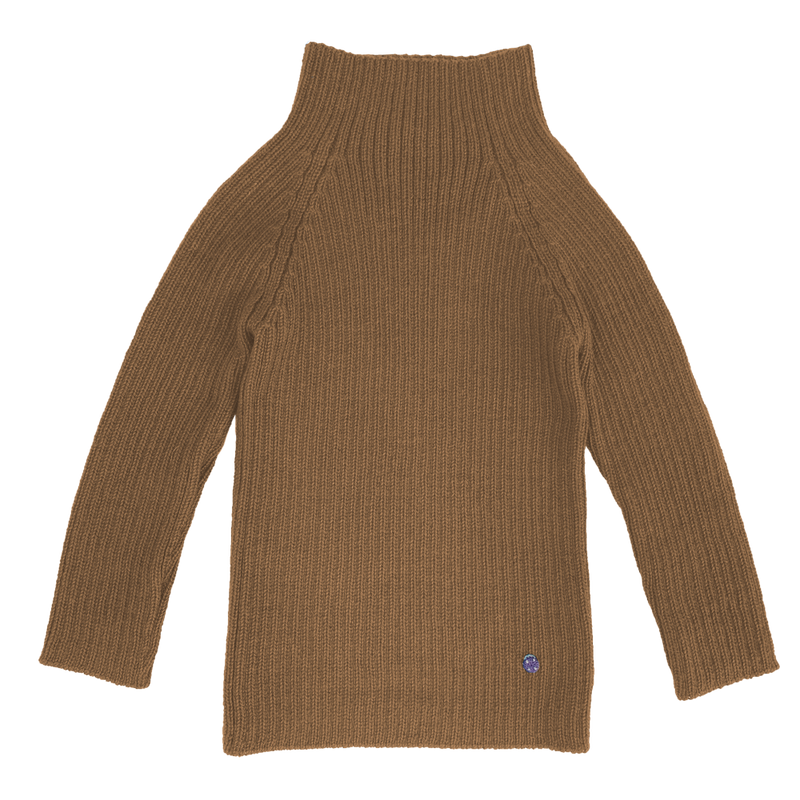 Esencia Rib Sweater - 100% Alpaca Fiber Camel | Little Mino