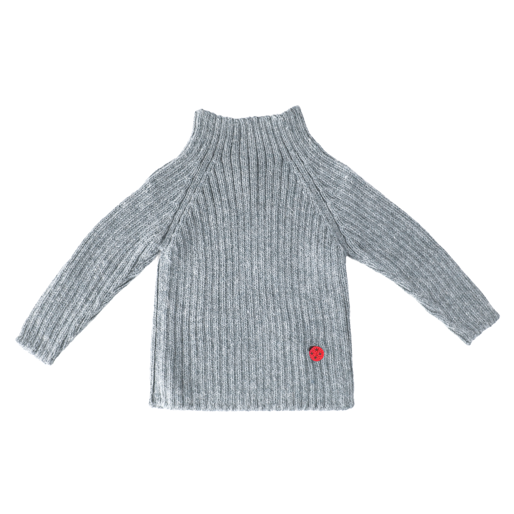 Esencia Rib Sweater - 100% Alpaca Fiber Gray Dove | Little Mino