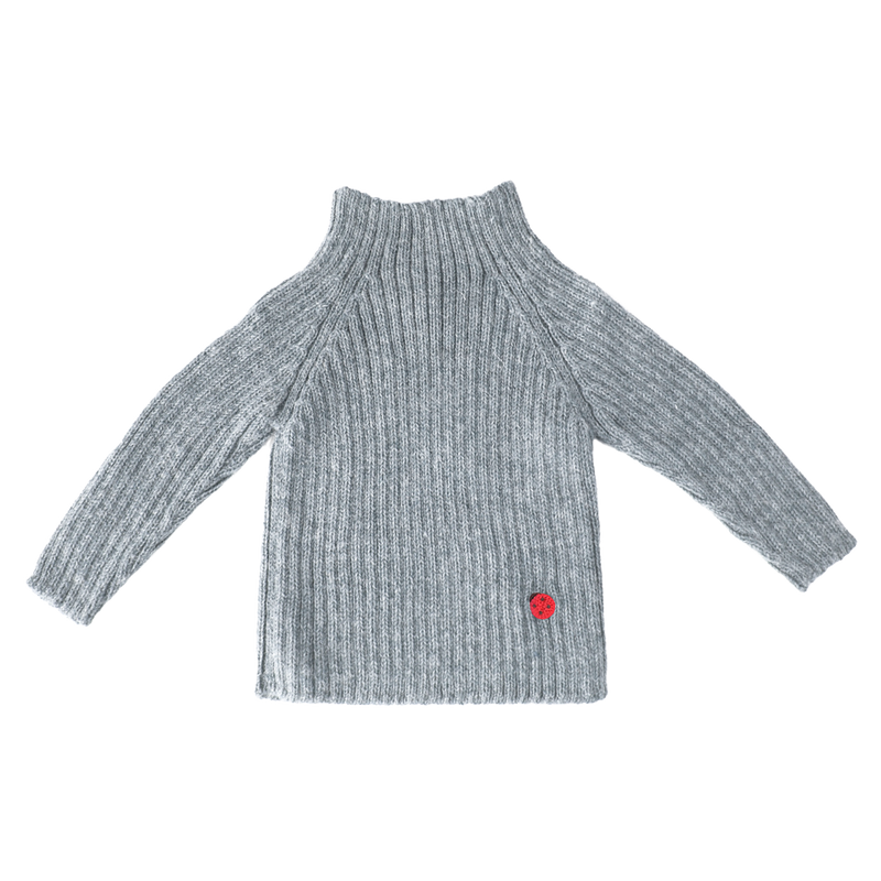 Esencia Rib Sweater - 100% Alpaca Fiber Gray Dove | Little Mino