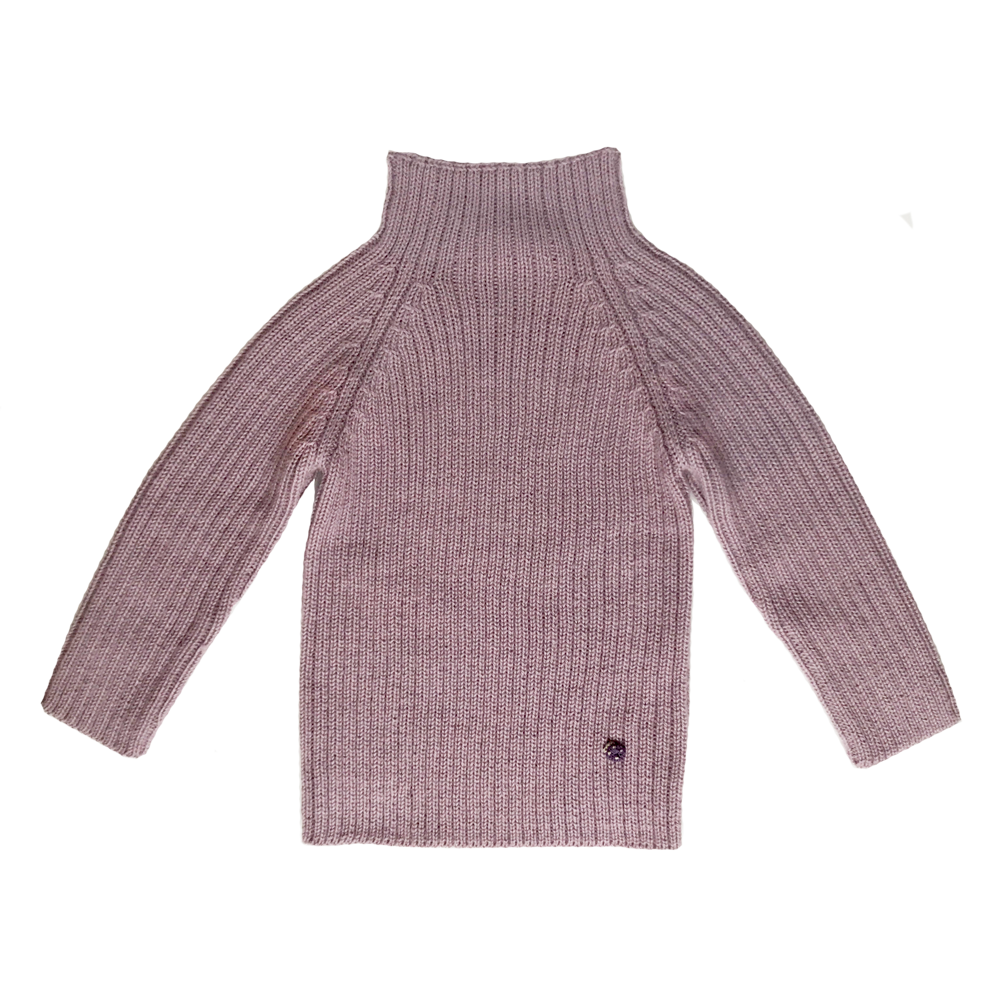 Esencia Rib Sweater - 100% Alpaca Fiber Rosa Lillac | Little Mino