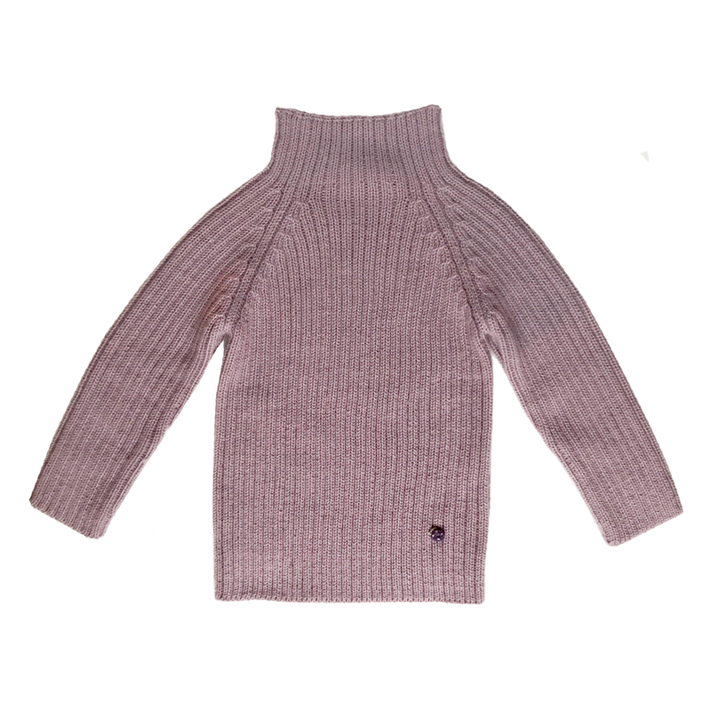 Esencia Rib Sweater - 100% Alpaca Fiber Rosa Lillac | Little Mino