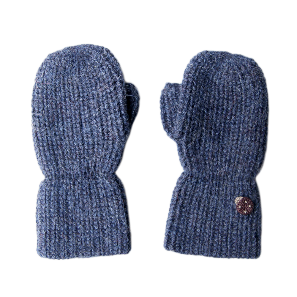 Esencia Alpaca Mittens - 100% Alpaca Fiber Blue | Little Mino