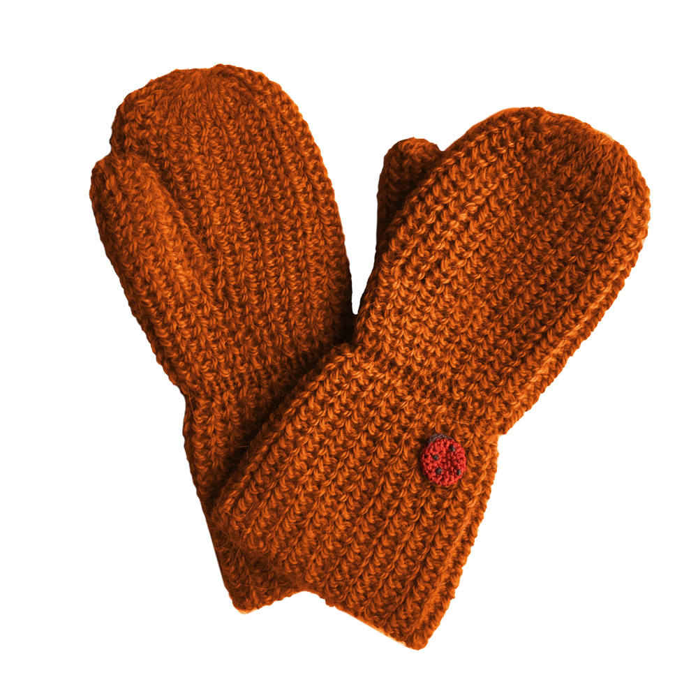 Esencia Alpaca Mittens - 100% Alpaca Fiber Brick Red | Little Mino