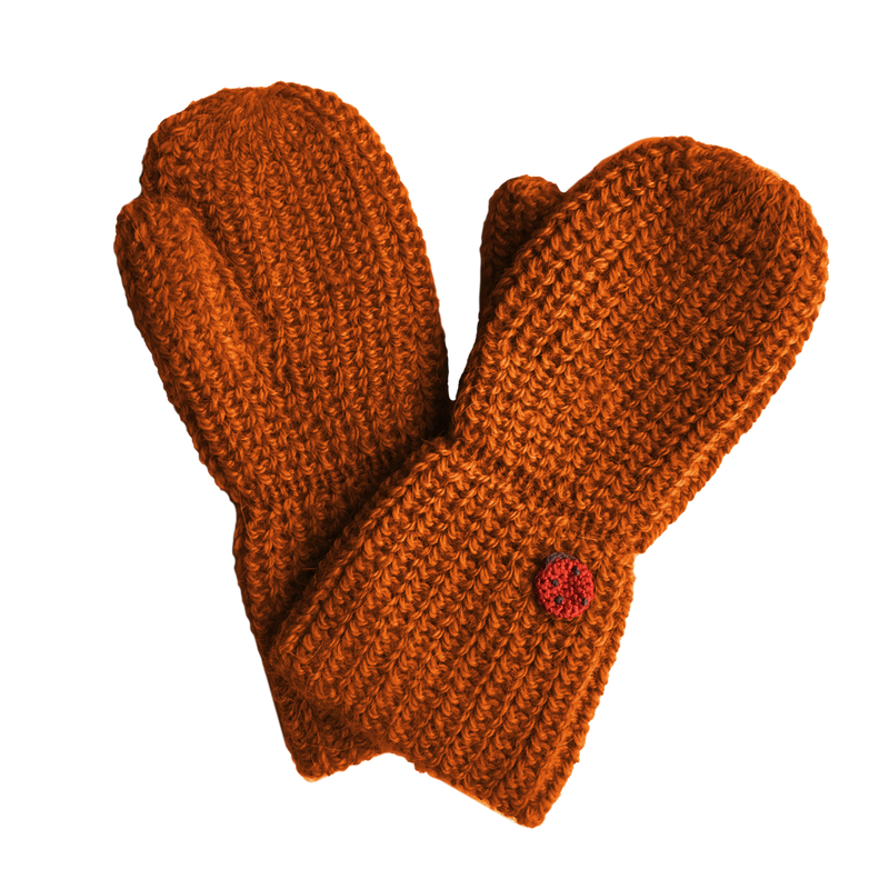 Esencia Alpaca Mittens - 100% Alpaca Fiber Brick Red | Little Mino