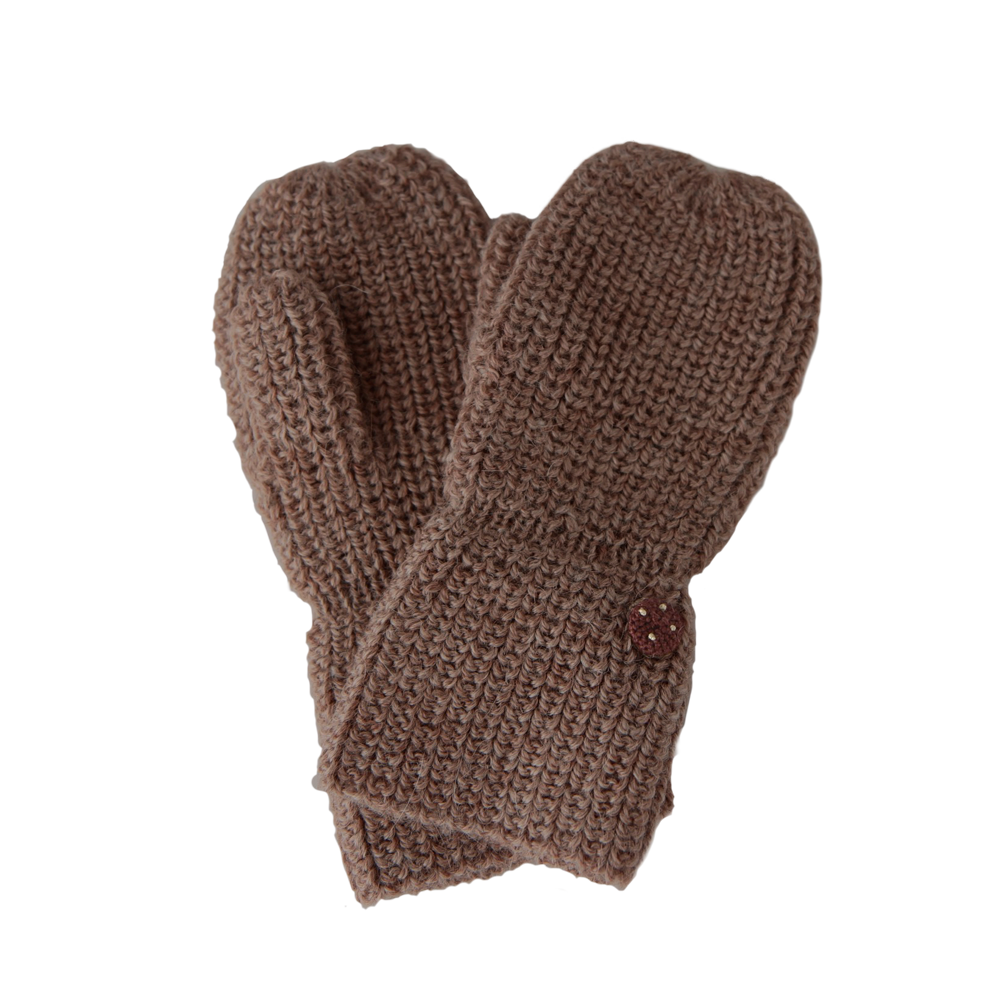 Esencia Alpaca Mittens - 100% Alpaca Fiber Coffee | Little Mino