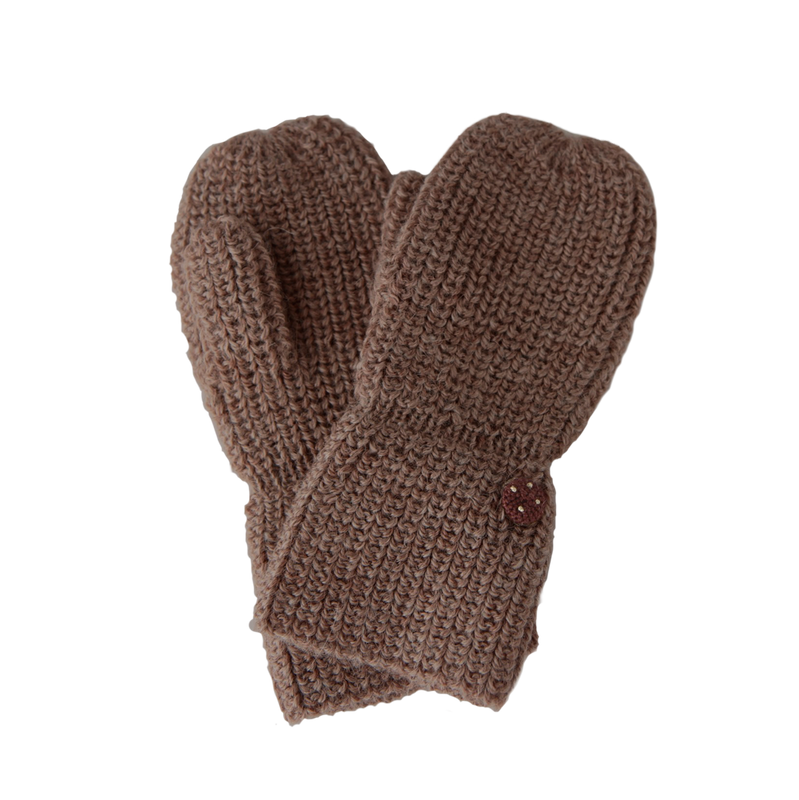 Esencia Alpaca Mittens - 100% Alpaca Fiber Coffee | Little Mino