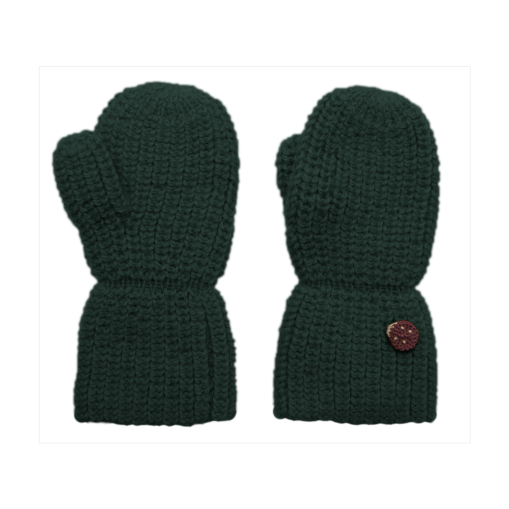 Esencia Alpaca Mittens - 100% Alpaca Fiber Dark Green | Little Mino