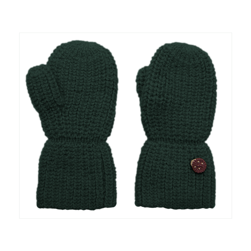 Esencia Alpaca Mittens - 100% Alpaca Fiber Dark Green | Little Mino