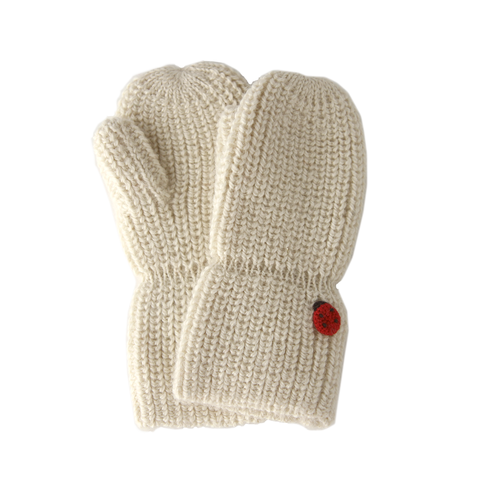 Esencia Alpaca Mittens - 100% Alpaca Fiber Ivory White | Little Mino