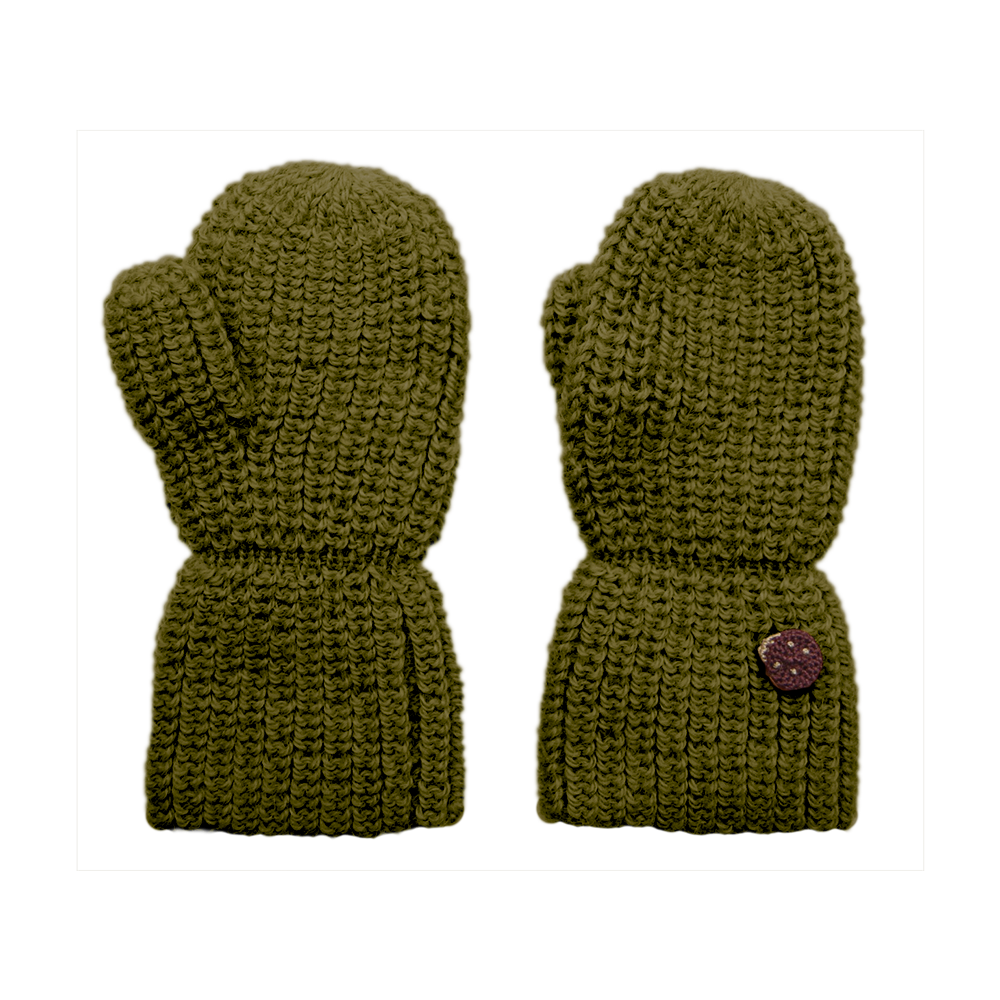 Esencia Alpaca Mittens - 100% Alpaca Fiber Olive Green | Little Mino