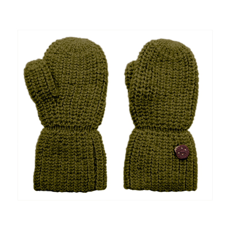 Esencia Alpaca Mittens - 100% Alpaca Fiber Olive Green | Little Mino