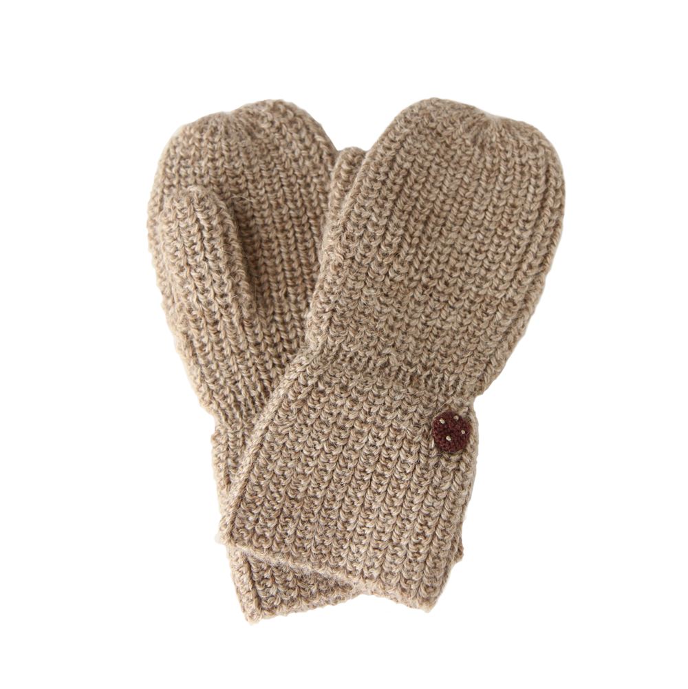 Esencia Alpaca Mittens - 100% Alpaca Fiber Beige Pebble | Little Mino