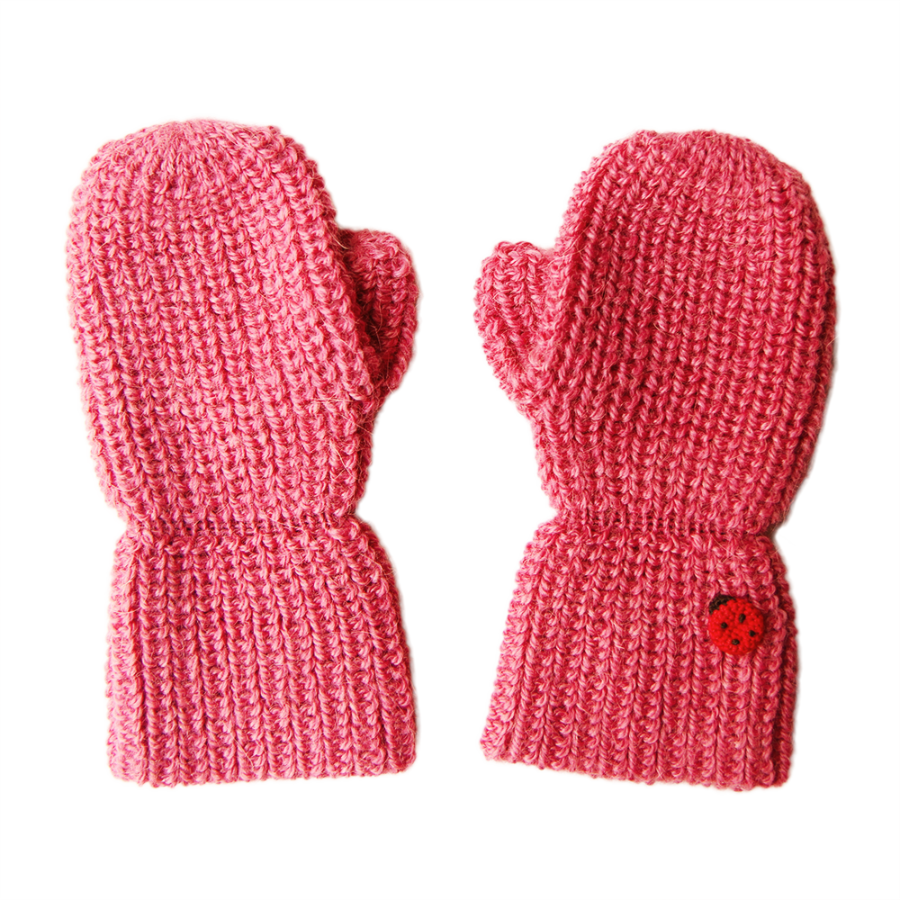 Esencia Alpaca Mittens - 100% Alpaca Fiber Coral Pink | Little Mino